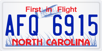 NC license plate AFQ6915