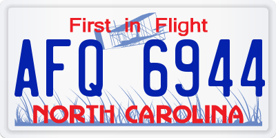 NC license plate AFQ6944