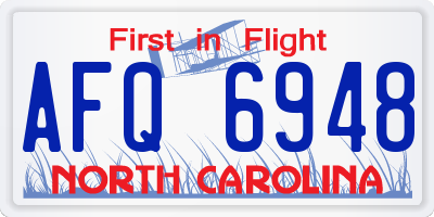 NC license plate AFQ6948