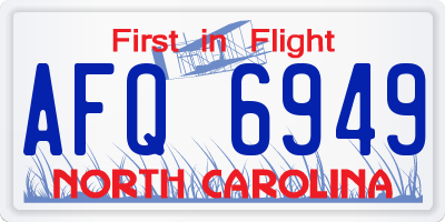 NC license plate AFQ6949