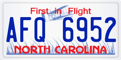 NC license plate AFQ6952