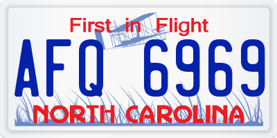 NC license plate AFQ6969