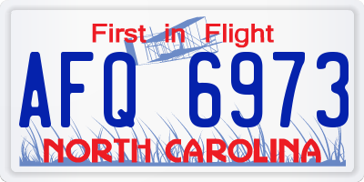 NC license plate AFQ6973