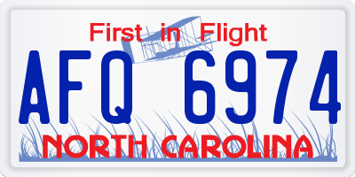 NC license plate AFQ6974