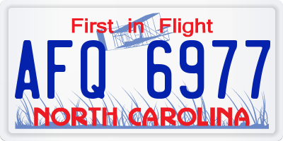 NC license plate AFQ6977