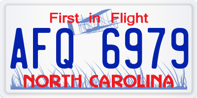 NC license plate AFQ6979