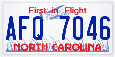 NC license plate AFQ7046