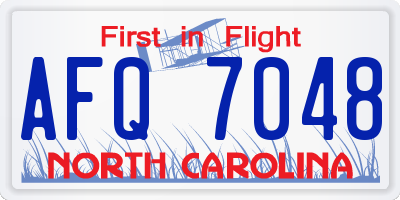 NC license plate AFQ7048