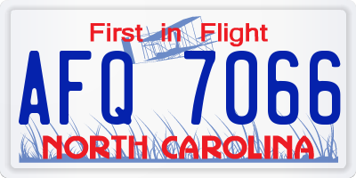 NC license plate AFQ7066