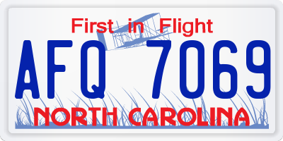 NC license plate AFQ7069