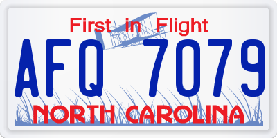 NC license plate AFQ7079