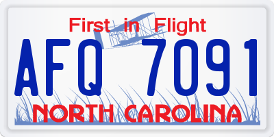NC license plate AFQ7091