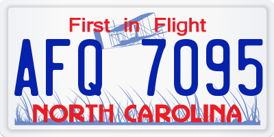 NC license plate AFQ7095