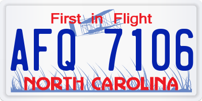 NC license plate AFQ7106