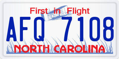 NC license plate AFQ7108