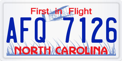 NC license plate AFQ7126