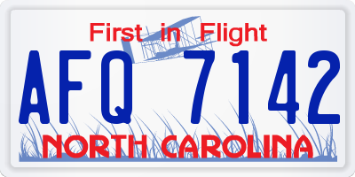 NC license plate AFQ7142