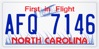 NC license plate AFQ7146