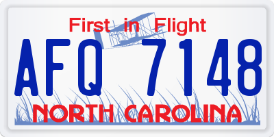 NC license plate AFQ7148