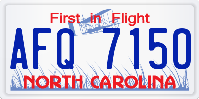 NC license plate AFQ7150