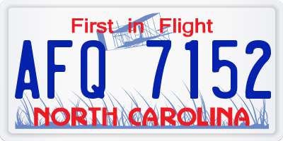 NC license plate AFQ7152