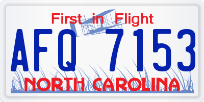 NC license plate AFQ7153
