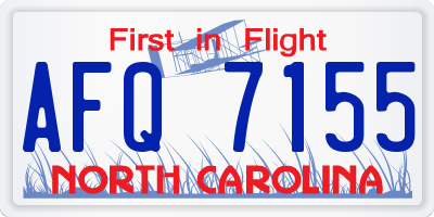 NC license plate AFQ7155