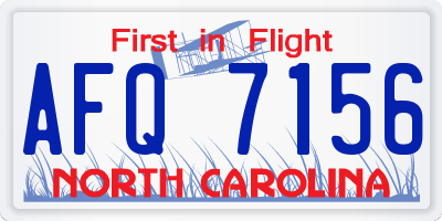 NC license plate AFQ7156