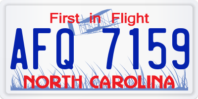 NC license plate AFQ7159