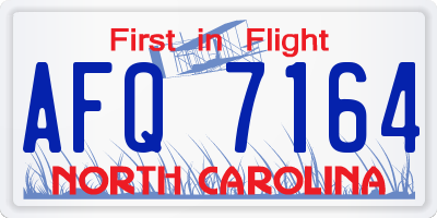 NC license plate AFQ7164