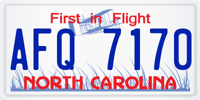 NC license plate AFQ7170