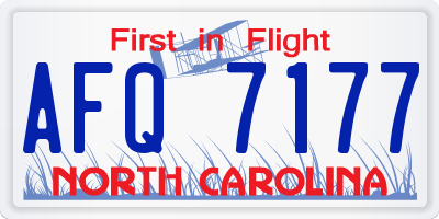 NC license plate AFQ7177