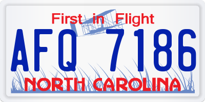 NC license plate AFQ7186