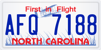 NC license plate AFQ7188