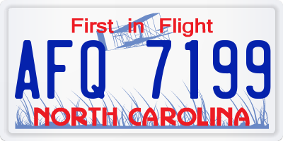NC license plate AFQ7199