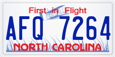 NC license plate AFQ7264