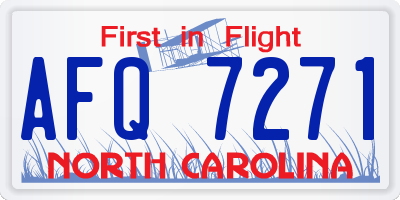 NC license plate AFQ7271