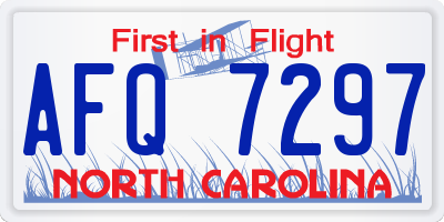 NC license plate AFQ7297