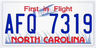 NC license plate AFQ7319
