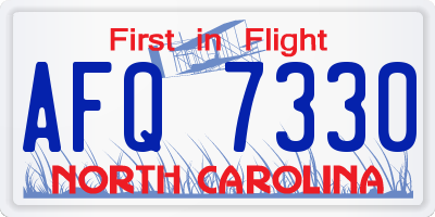 NC license plate AFQ7330