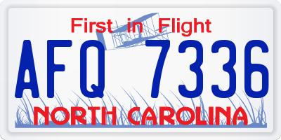 NC license plate AFQ7336