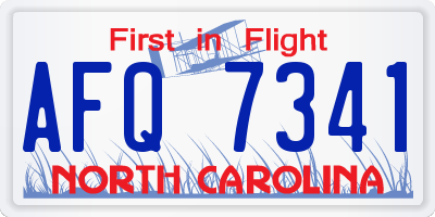 NC license plate AFQ7341