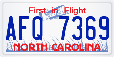 NC license plate AFQ7369