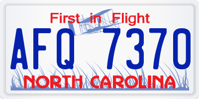 NC license plate AFQ7370