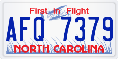 NC license plate AFQ7379