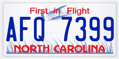 NC license plate AFQ7399