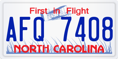 NC license plate AFQ7408