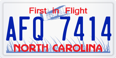 NC license plate AFQ7414