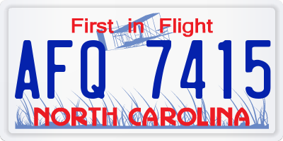 NC license plate AFQ7415