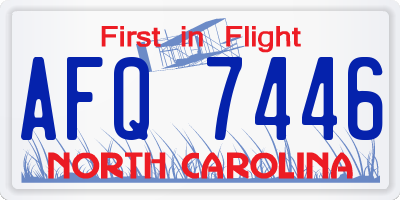 NC license plate AFQ7446